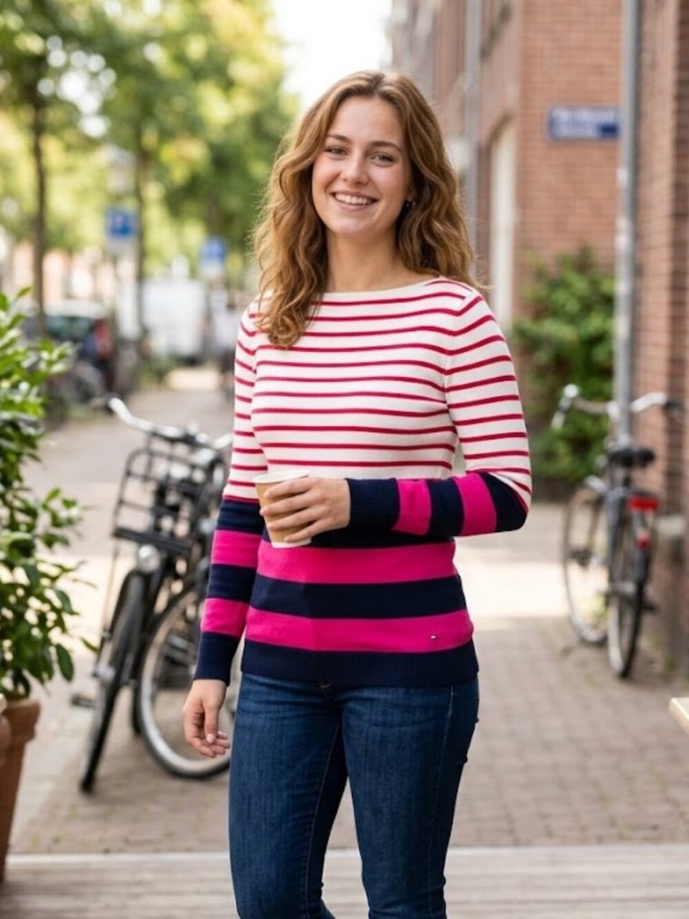 Tommy Hilfiger 100% Pima Cotton Striped Jumper / Sweater – Size M